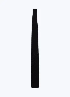 Fursac Knitted Wool Tie Black Discount