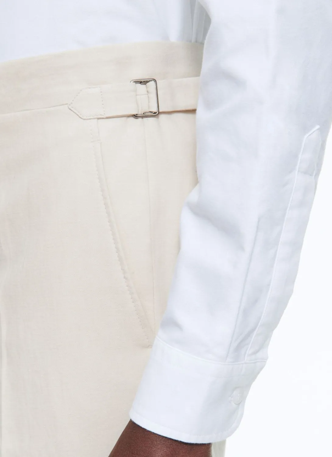 Fursac Linen And Certified Cotton Trousers Beige New