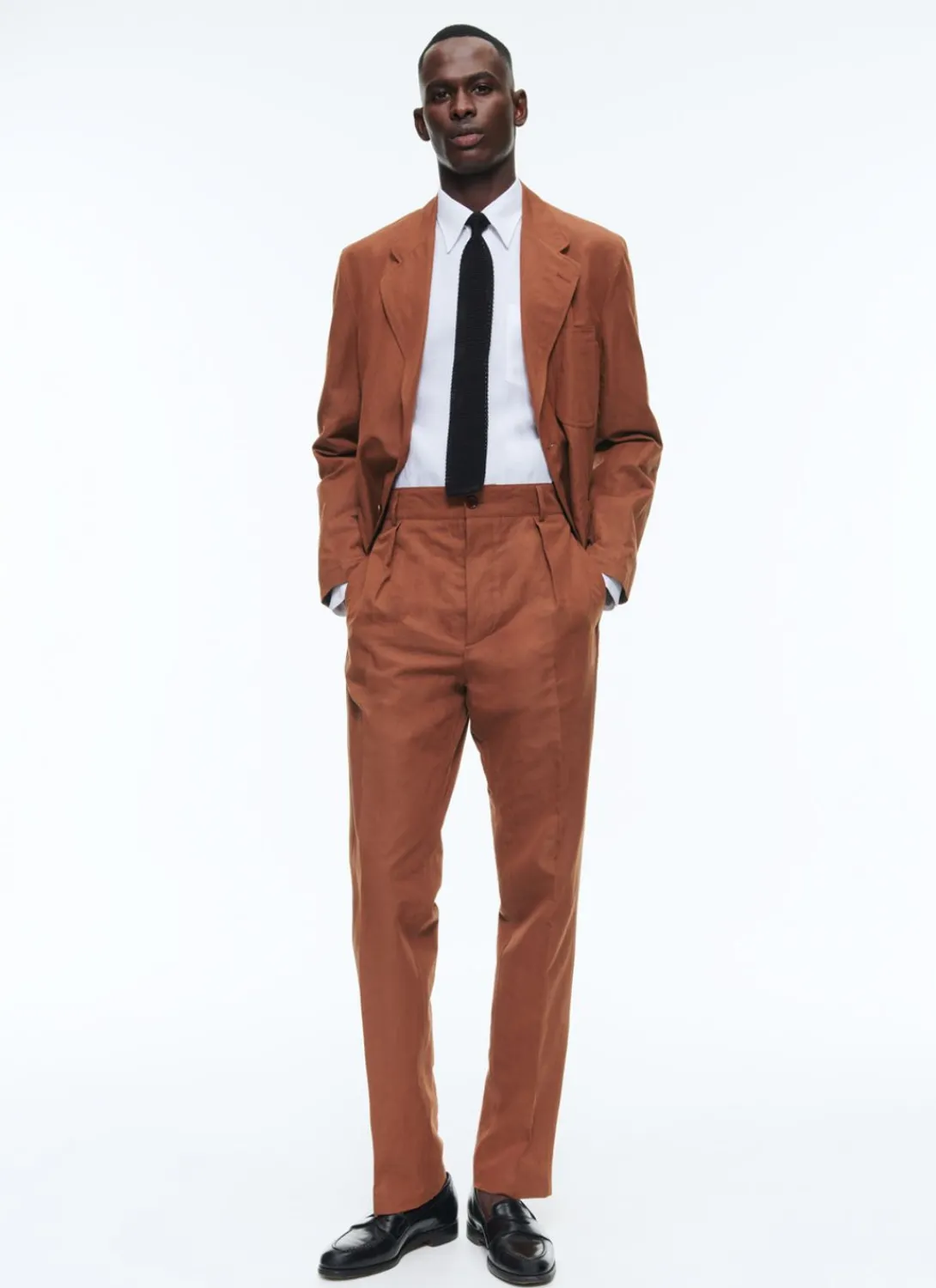 Fursac Linen And Cotton Chino Trousers Camel Brown Store