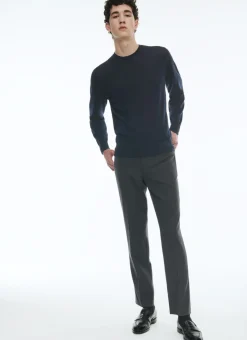 Fursac Merino Wool Sweater Navy Blue Hot