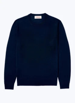 Fursac Merino Wool Sweater Navy Blue Hot
