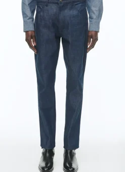 Fursac Organic Cotton Canvas 5-Pocket Trousers Denim Blue Store