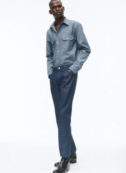 Fursac Organic Cotton Canvas 5-Pocket Trousers Denim Blue Store