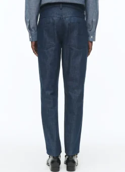 Fursac Organic Cotton Canvas 5-Pocket Trousers Denim Blue Store