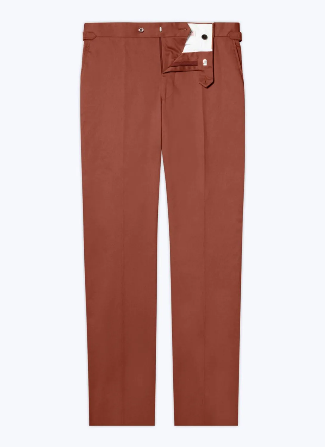Fursac Organic Cotton Fitted Chino Pants Camel Brown Best