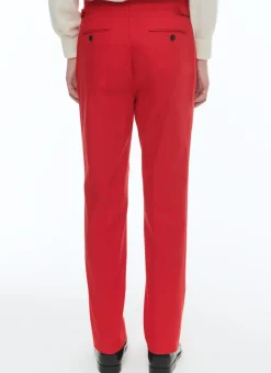 Fursac Organic Cotton Gabardine Chino Trousers Red Hot
