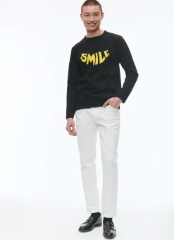 Fursac Organic Cotton Jersey T-Shirt Black - Yellow 