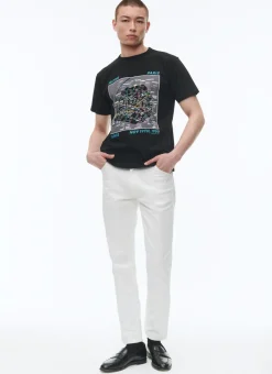 Fursac Organic Cotton Jersey T-Shirt Black - Parisian Metro Map Print Cheap