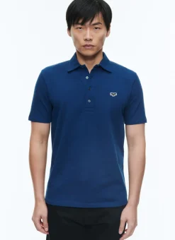 Fursac Organic Cotton Pique Polo Sweater Blue Best