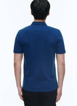 Fursac Organic Cotton Pique Polo Sweater Blue Best