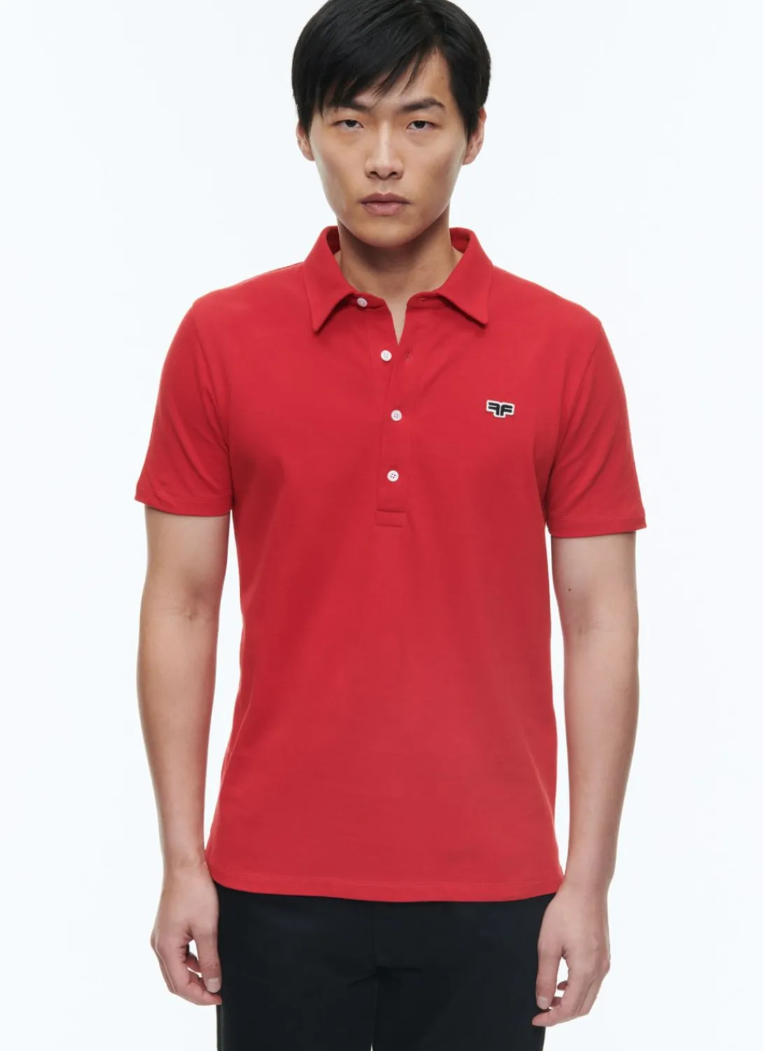 Fursac Organic Cotton Pique Polo Sweater Red Cheap