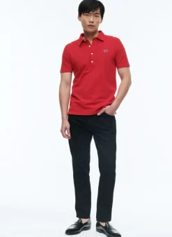 Fursac Organic Cotton Pique Polo Sweater Red Cheap