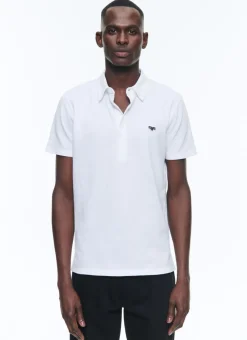 Fursac Organic Cotton Pique Polo Sweater White Clearance