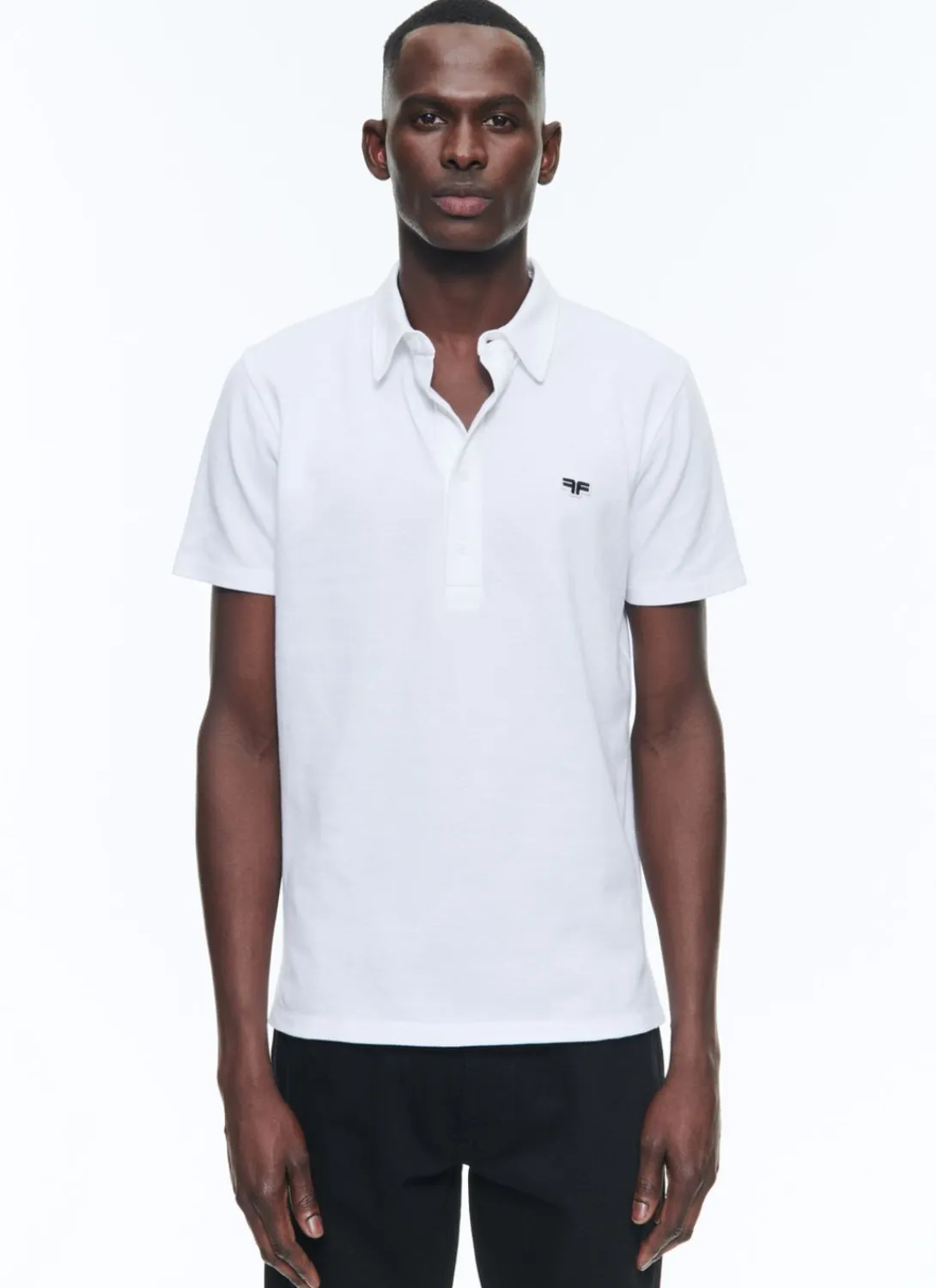 Fursac Organic Cotton Pique Polo Sweater White Clearance