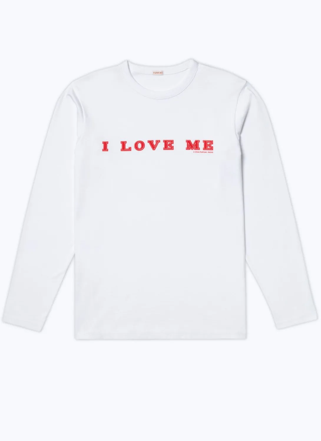 Fursac Organic Cotton Printed T-Shirt White - Red "I Love Me" Print Cheap
