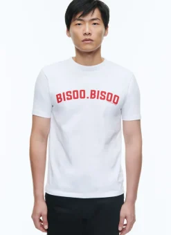 Fursac Organic Cotton Printed T-Shirt White - "Bisoo Bisoo" Print Hot