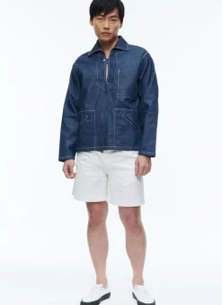 Fursac Organic Cotton Serge Peacoat Denim Blue Fashion
