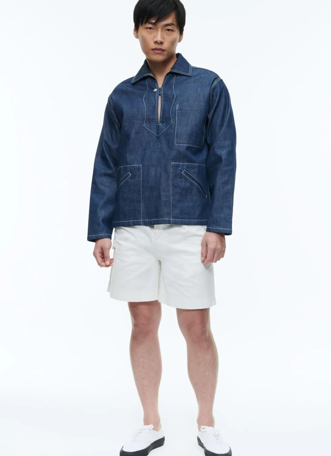 Fursac Organic Cotton Serge Peacoat Denim Blue Fashion