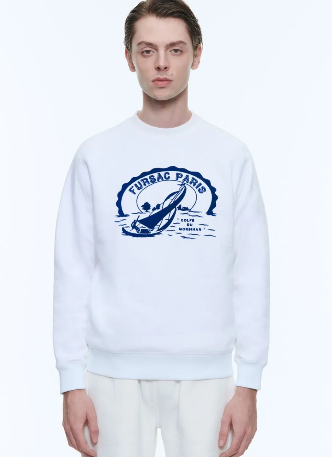 Fursac Organic Cotton Sweatshirt White - Golfe Du Morbihan Yoke Hot