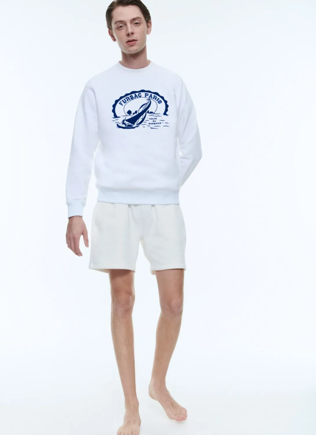 Fursac Organic Cotton Sweatshirt White - Golfe Du Morbihan Yoke Hot