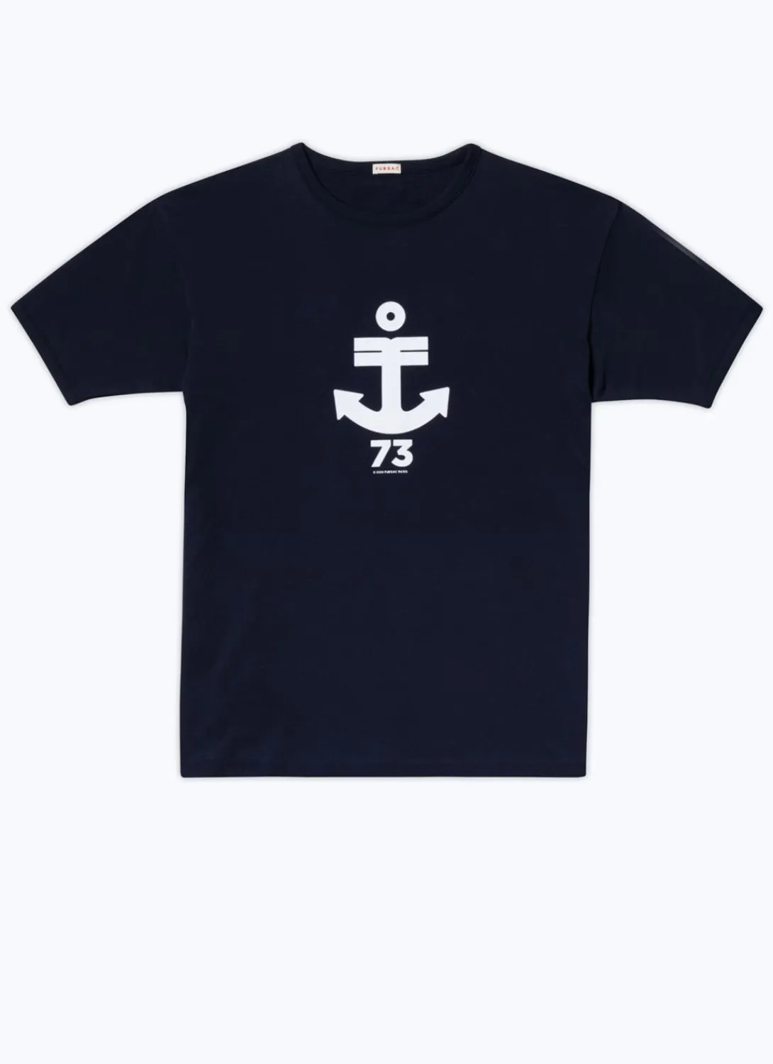 Fursac Organic Cotton T-Shirt With Print Navy Blue - Anchor Print Cheap