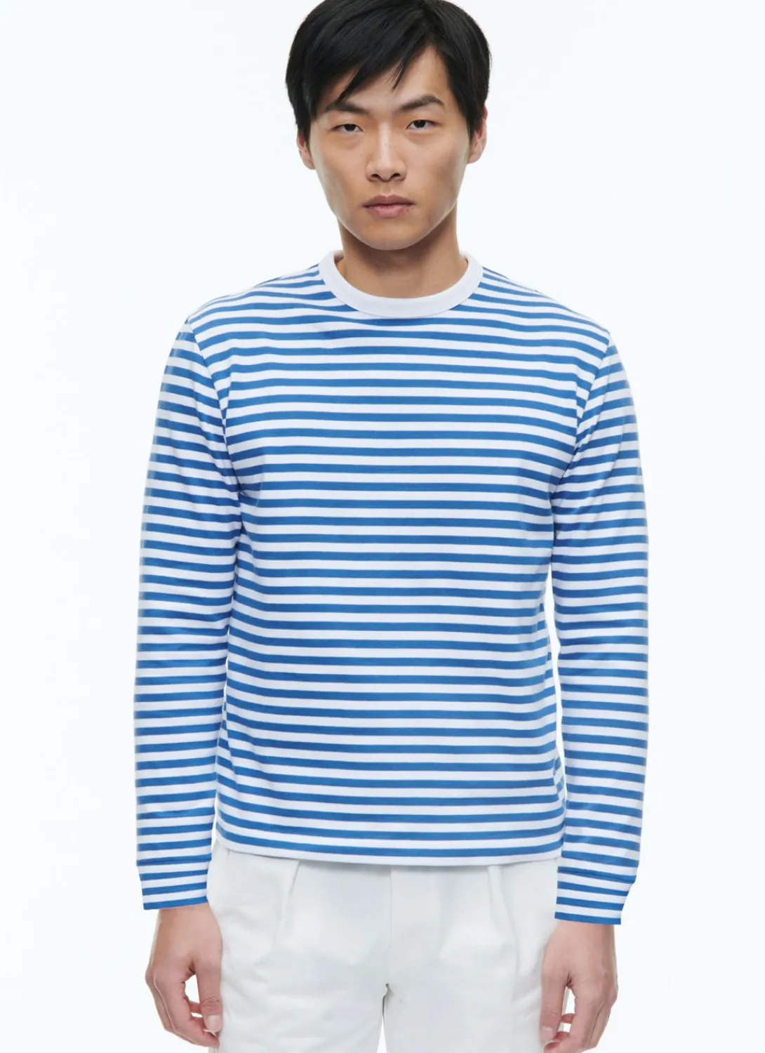 Fursac Organic Cotton T-Shirt With Stripes White And Navy Blue Stripes Discount