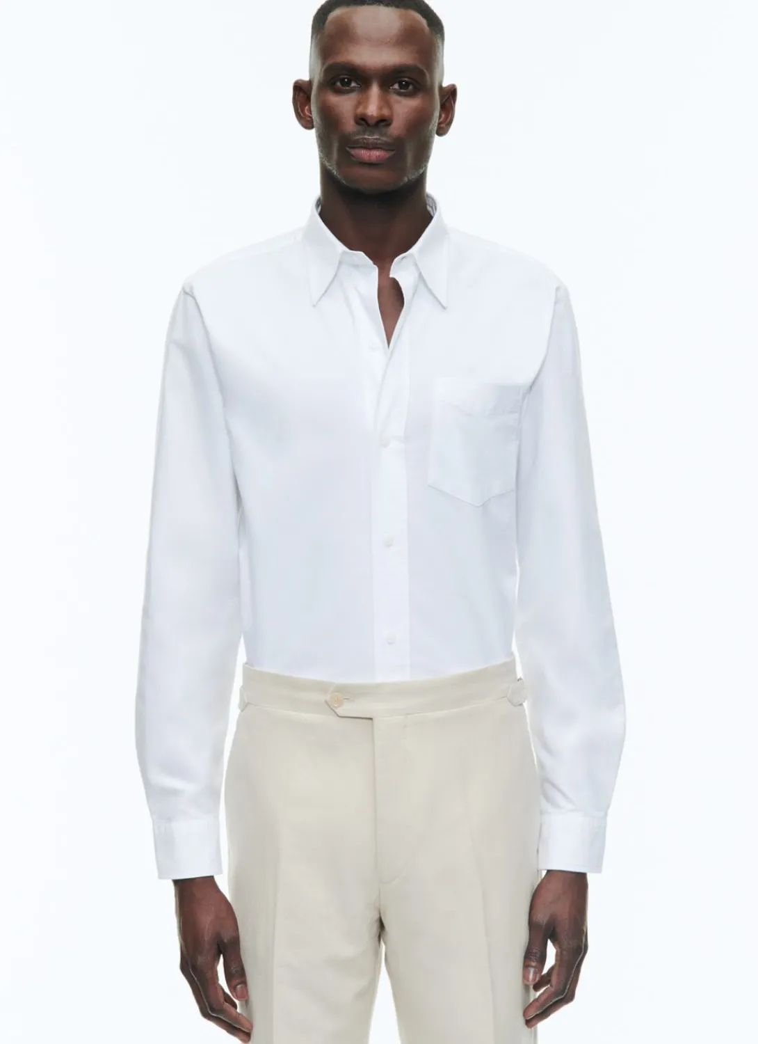 Fursac Oxford Cotton Shirt With Swallow Collar White Best Sale