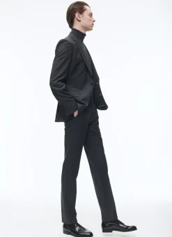 Fursac Prince Of Wales Wool Canvas Suit Grey - Blue Prince Of Wales Pattern Hot