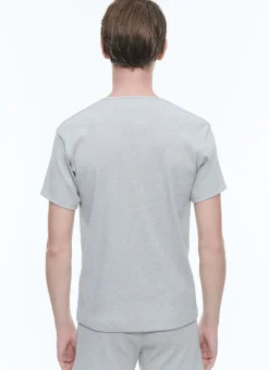 Fursac Ribbed Cotton Jersey Ringer T-Shirt Grey Store