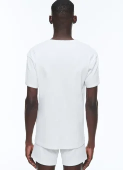 Fursac Ribbed Cotton Jersey Ringer T-Shirt Ecru Discount