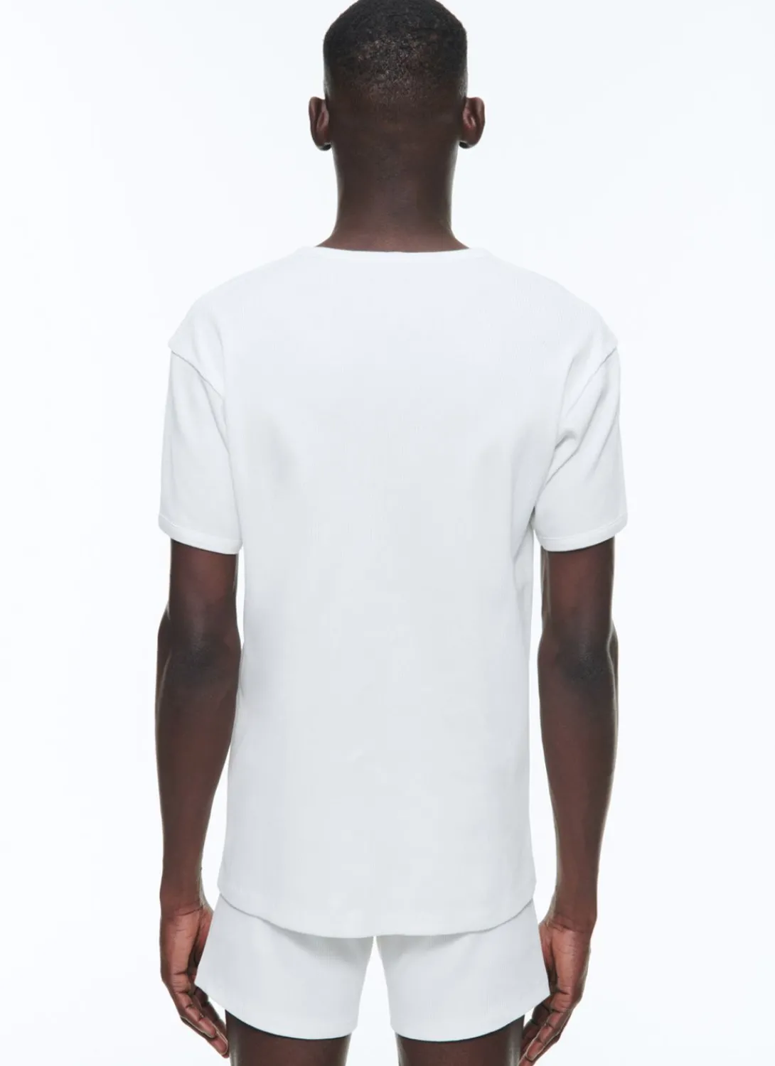 Fursac Ribbed Cotton Jersey Ringer T-Shirt Ecru Discount