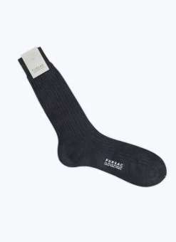 Fursac Ribbed Eyptian Cotton Socks Grey Outlet