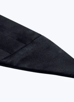 Fursac Satin Pleated Tuxedo Belt Navy Blue Clearance
