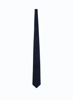Fursac Silk Jacquard Tie Navy Blue - Plain Weave Online