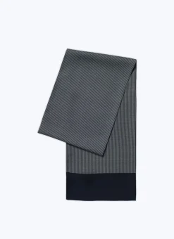 Fursac Silk Scarf With Print Navy Blue Online