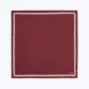 Fursac Silk Twill Pocket Square Burgundy - White Frieze Flash Sale