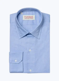 Fursac Sky Blue Micro Weaved Cotton Shirt Sky Blue - Micro Weaved Hot