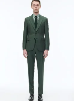 Fursac Solaro Virgin Wool Fitted Suit British Racing Green New