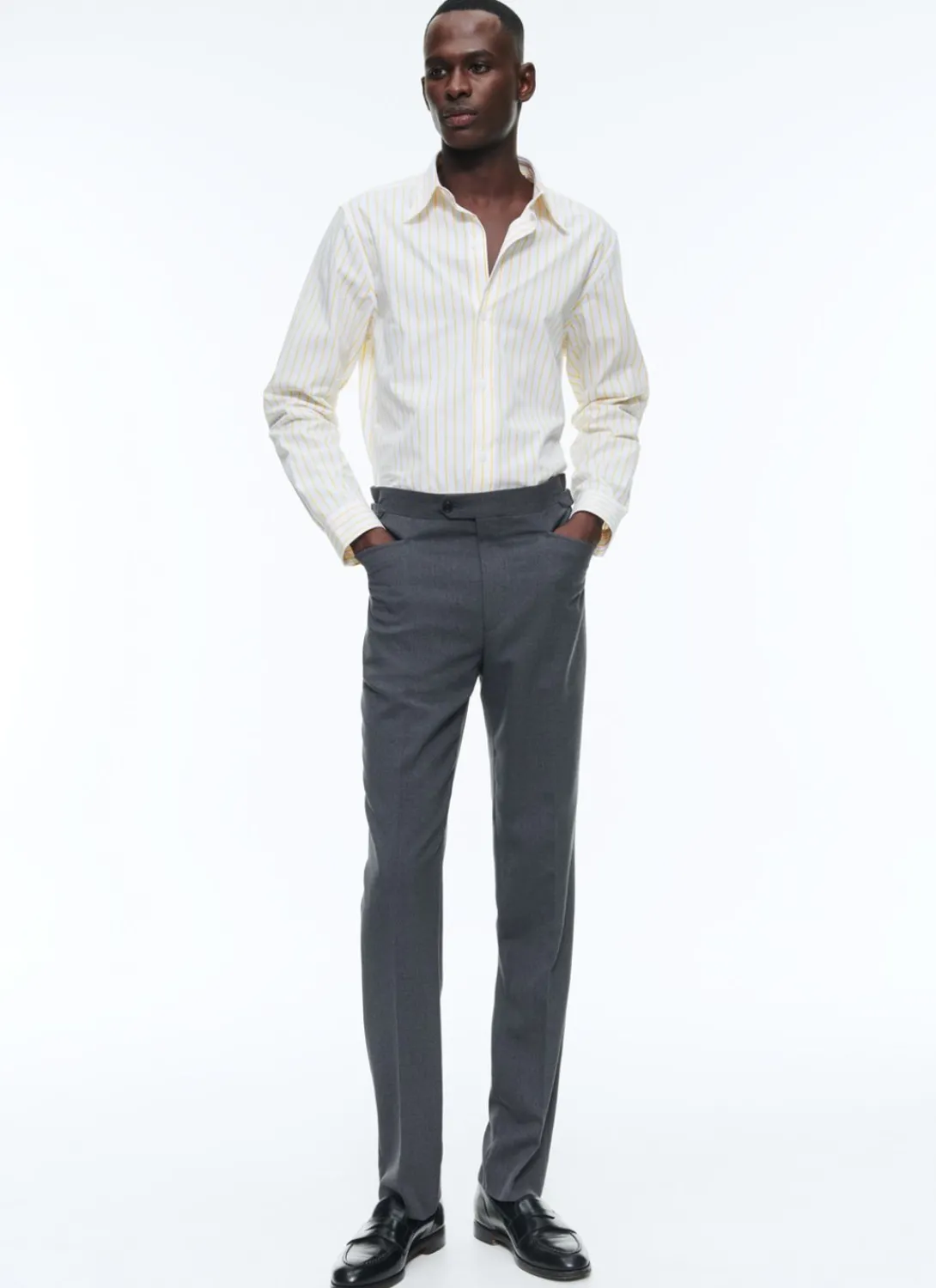 Fursac Striped Shirt With Swallow Collar White - Yellow Stripes Sale