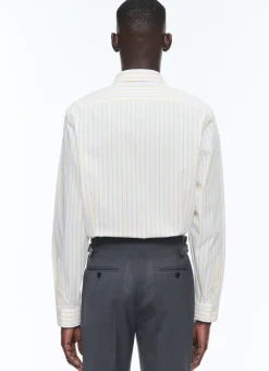 Fursac Striped Shirt With Swallow Collar White - Yellow Stripes Sale