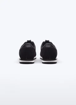 Fursac Suede Leather And Nylon Sneakers Black And White Discount