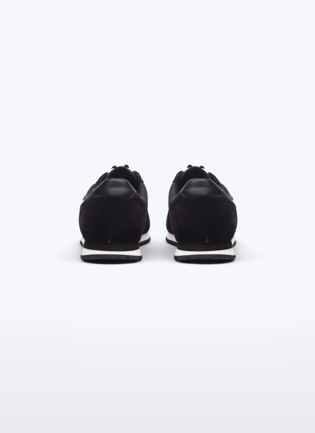 Fursac Suede Leather And Nylon Sneakers Black And White Discount
