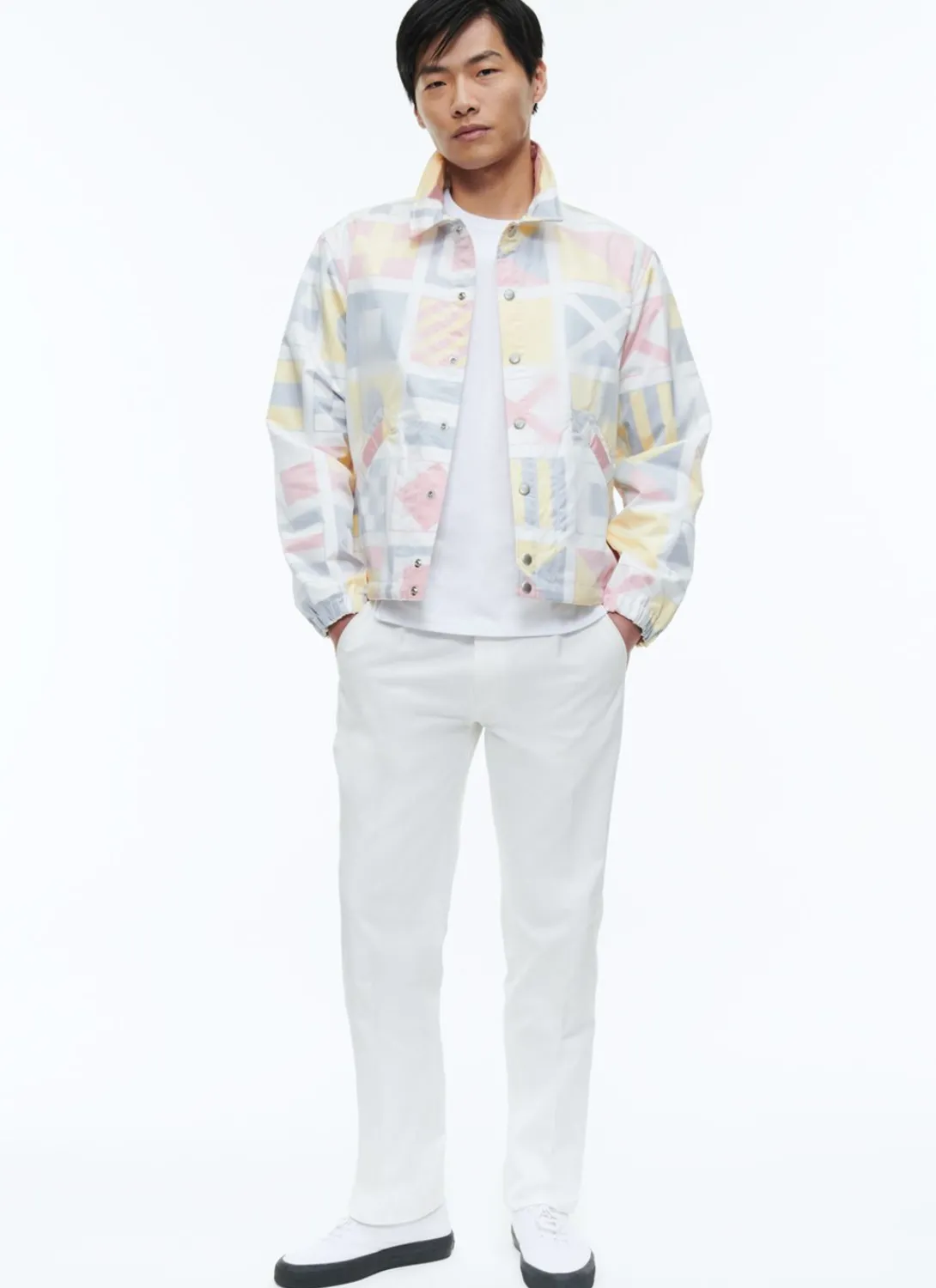 Fursac Technical Canvas Ed Jacket Flags Print Outlet