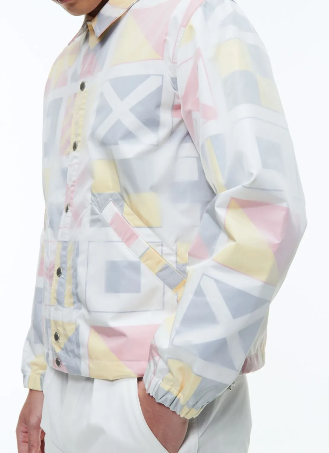 Fursac Technical Canvas Ed Jacket Flags Print Outlet