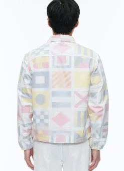 Fursac Technical Canvas Ed Jacket Flags Print Outlet
