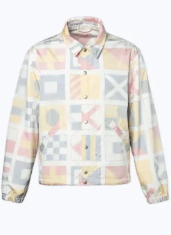 Fursac Technical Canvas Ed Jacket Flags Print Outlet