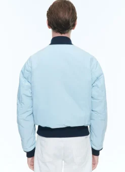 Fursac Technical Serge Jacket Sky Blue - Navy Blue Hems New