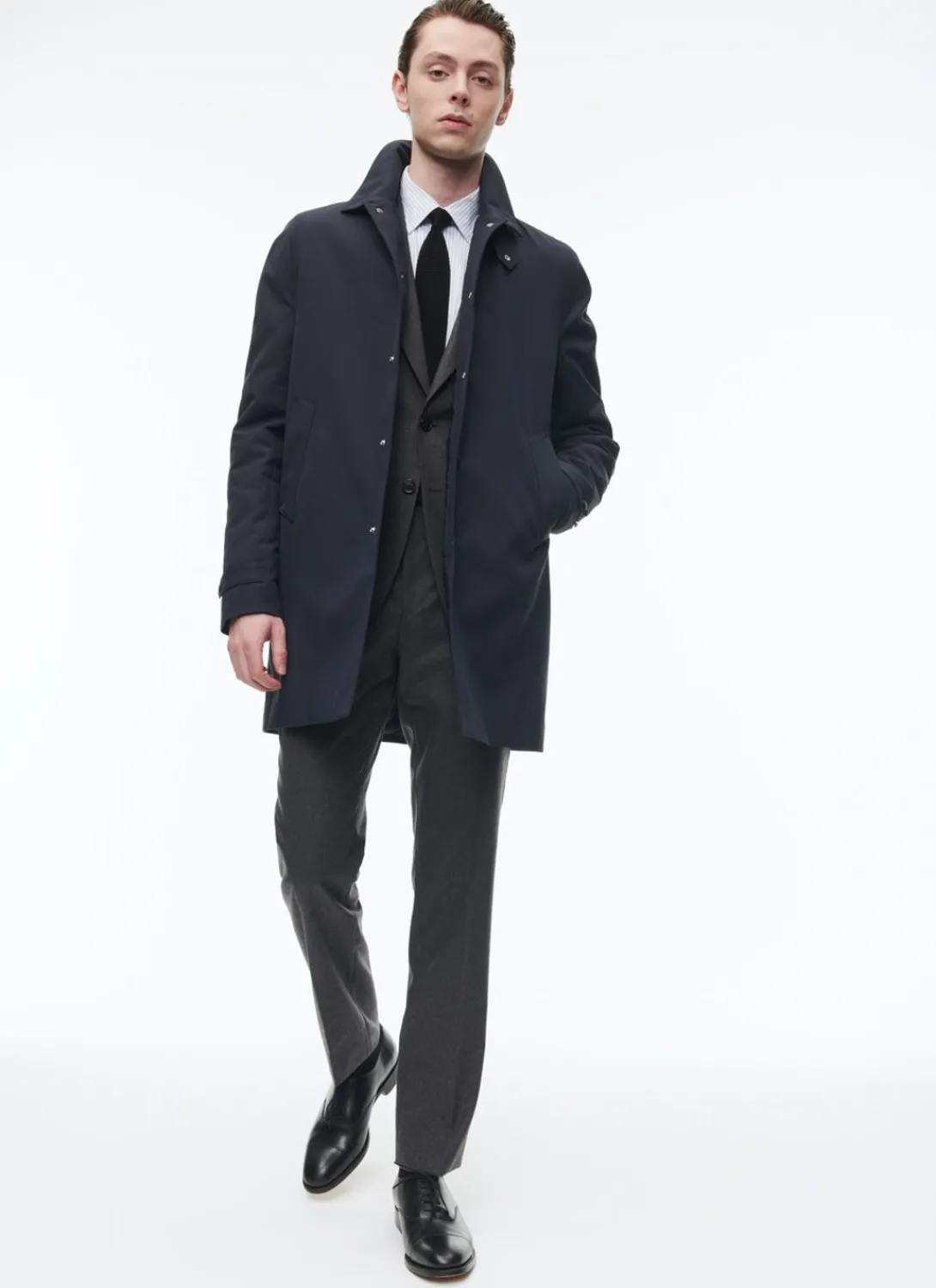 Fursac Technical Serge Water-Repellent Coat Navy Blue Cheap