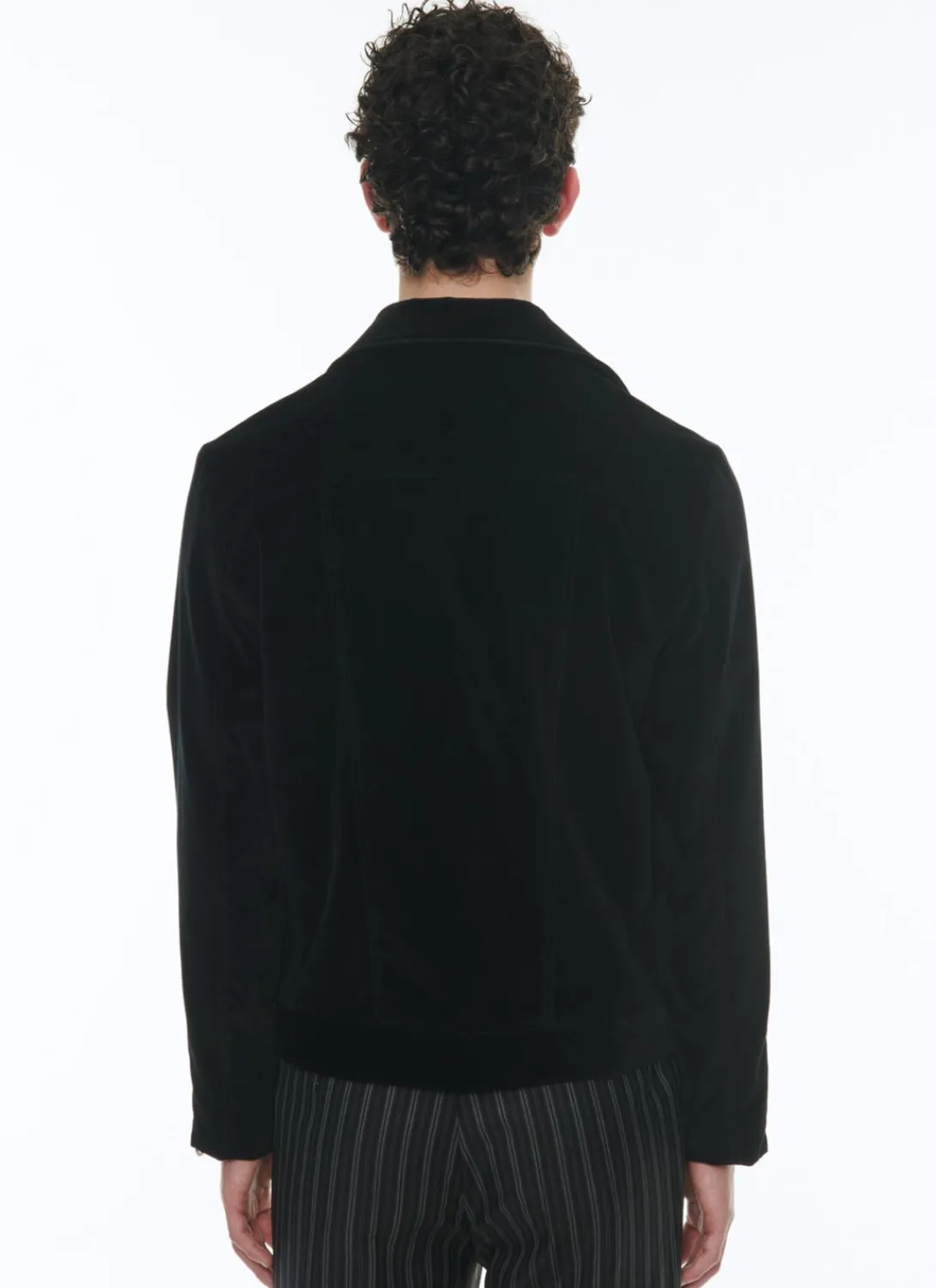 Fursac Velvet Biker Jacket Black Discount
