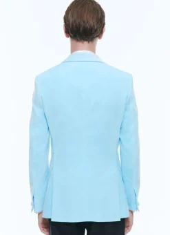 Fursac Velvet Shawl Collar Tuxedo Ice Blue New